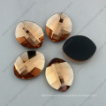 Light Peach Leaf Shape Flatback Glass Stones (DZ-1294)